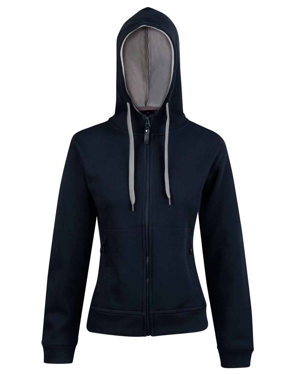 Ladies' Full Zip Contrast Fleece Hoodie