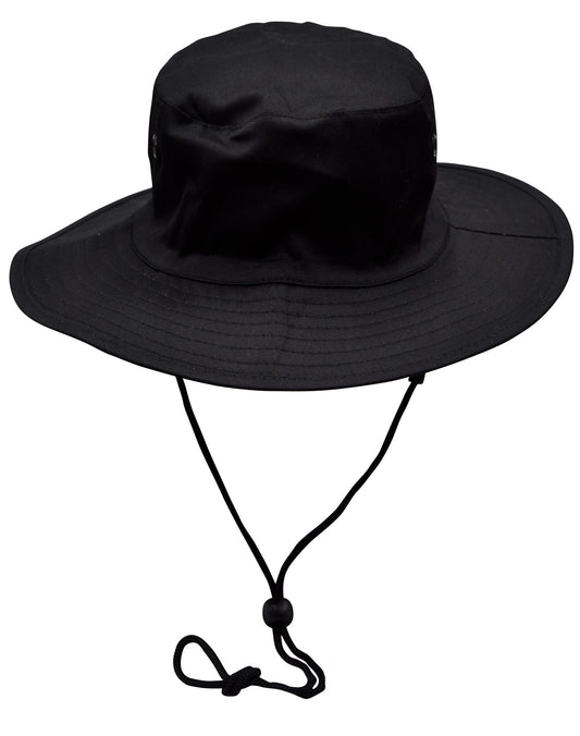 Surf hat with clip on chin strap - Black
