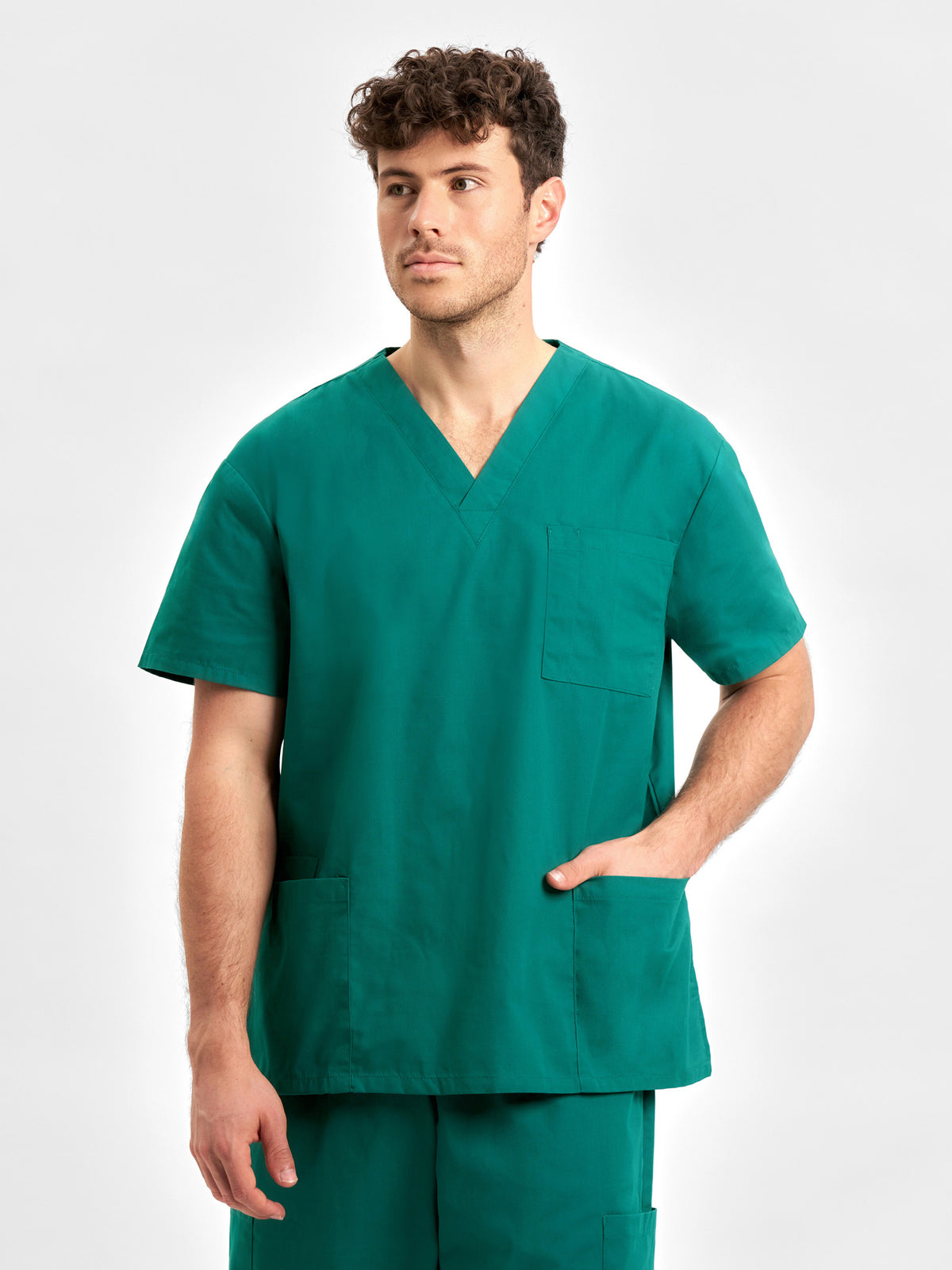 Classic Unisex Scrub Top - Hunter Green