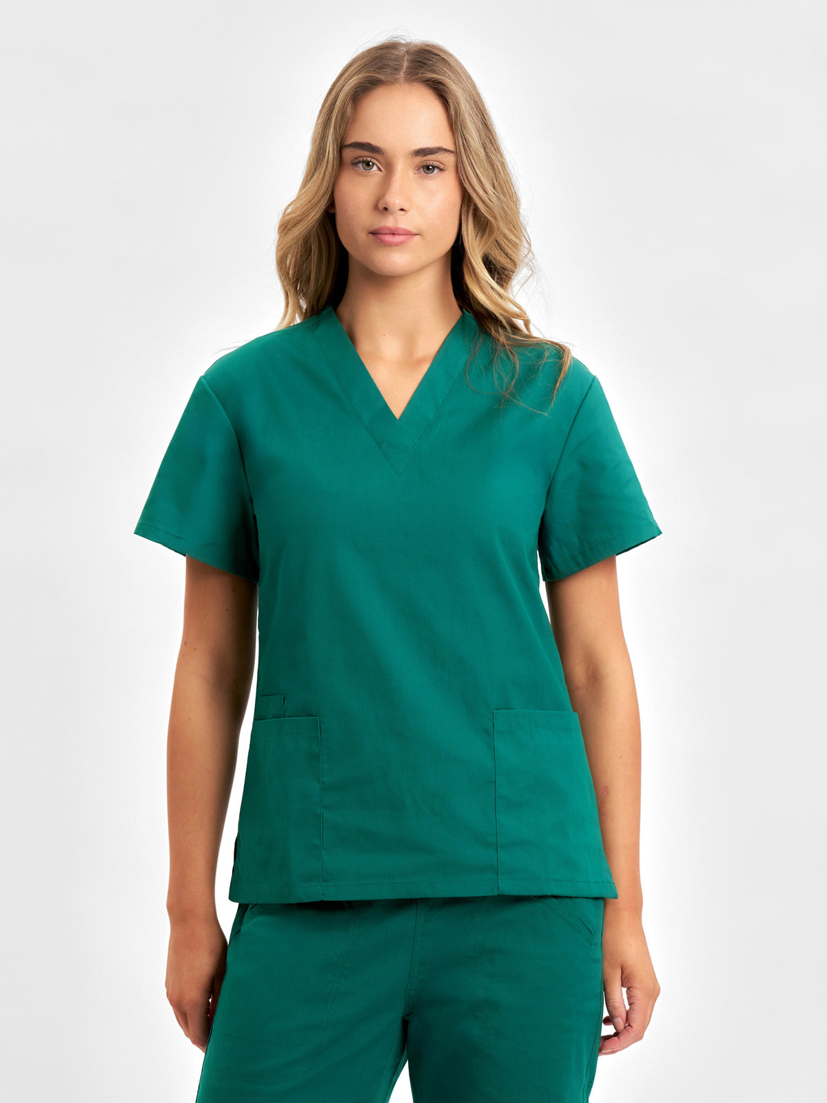 Classic Womens Scrub Top - Hunter Green