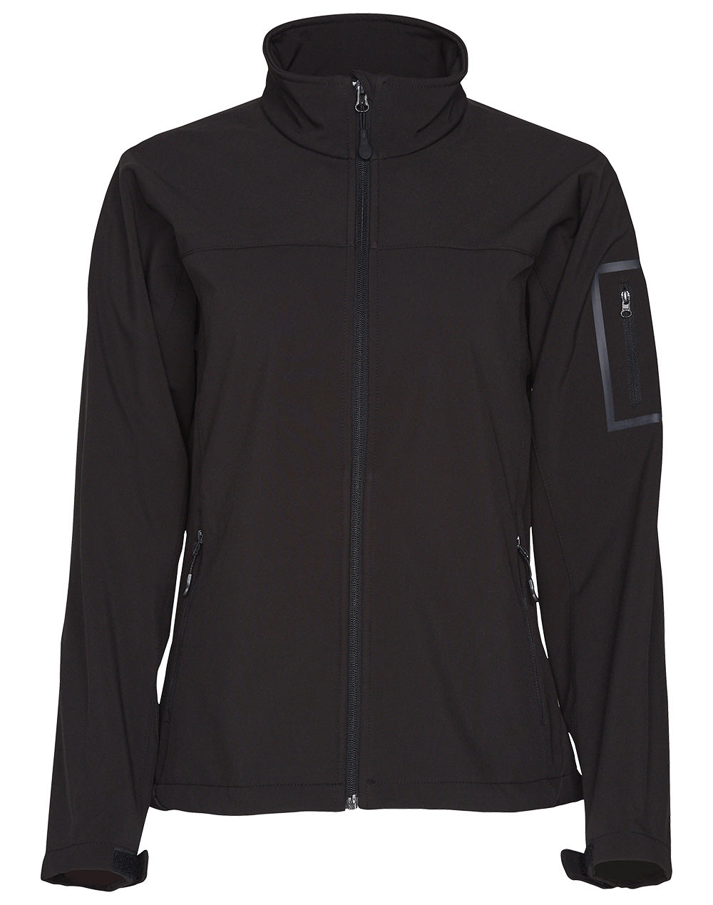 Ladies' Contrast Softshell Jacket - Black.Black