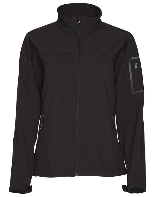 Ladies' Contrast Softshell Jacket - Black.Black