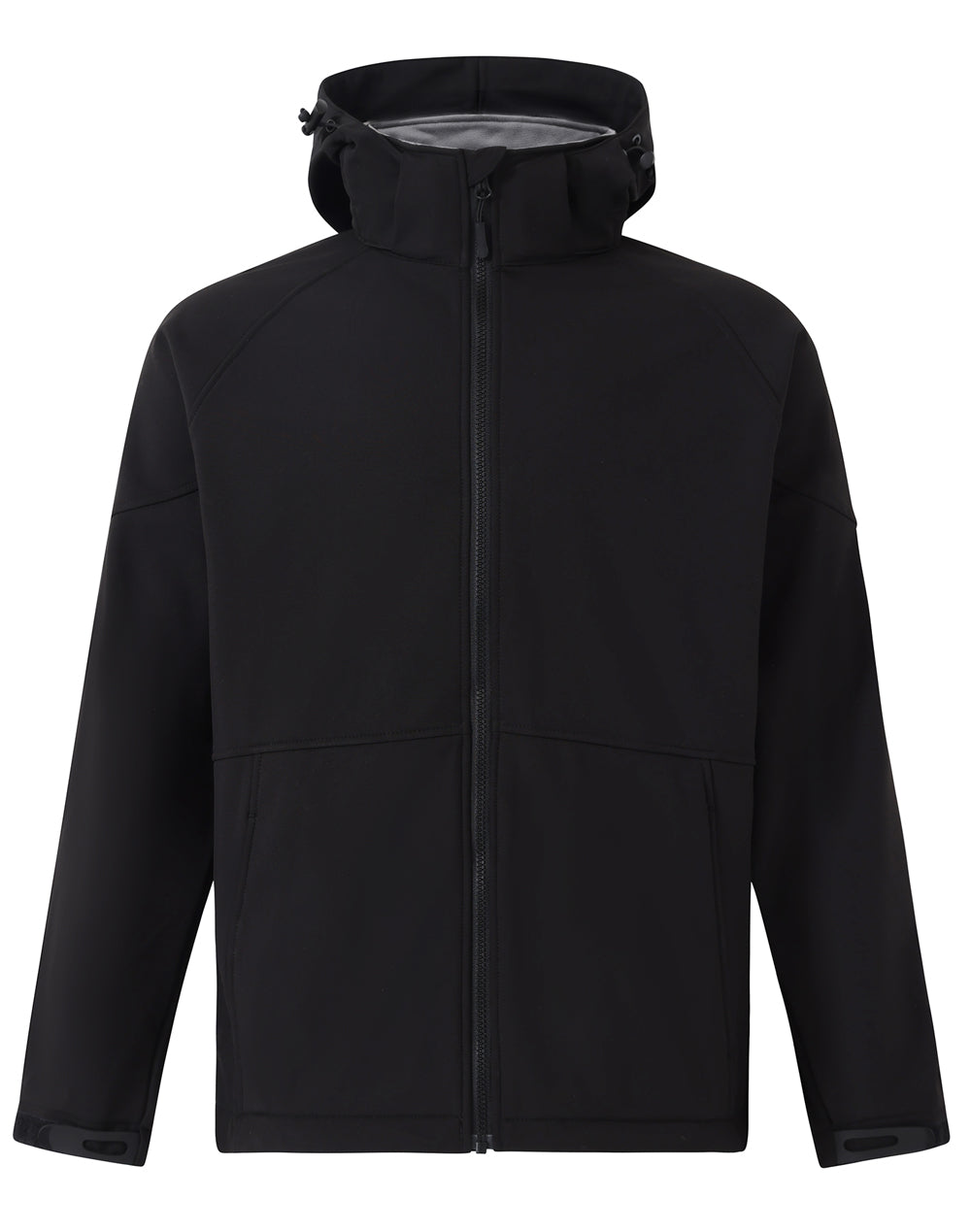 Men's Softshell Full Zip Hoodie - Black.Charcoal