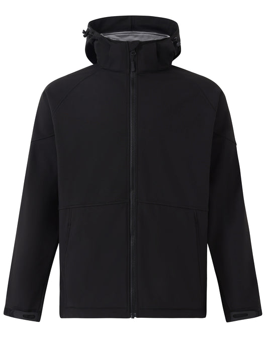 Kids' Softshell Full Zip Hoodie - Black.Charcoal
