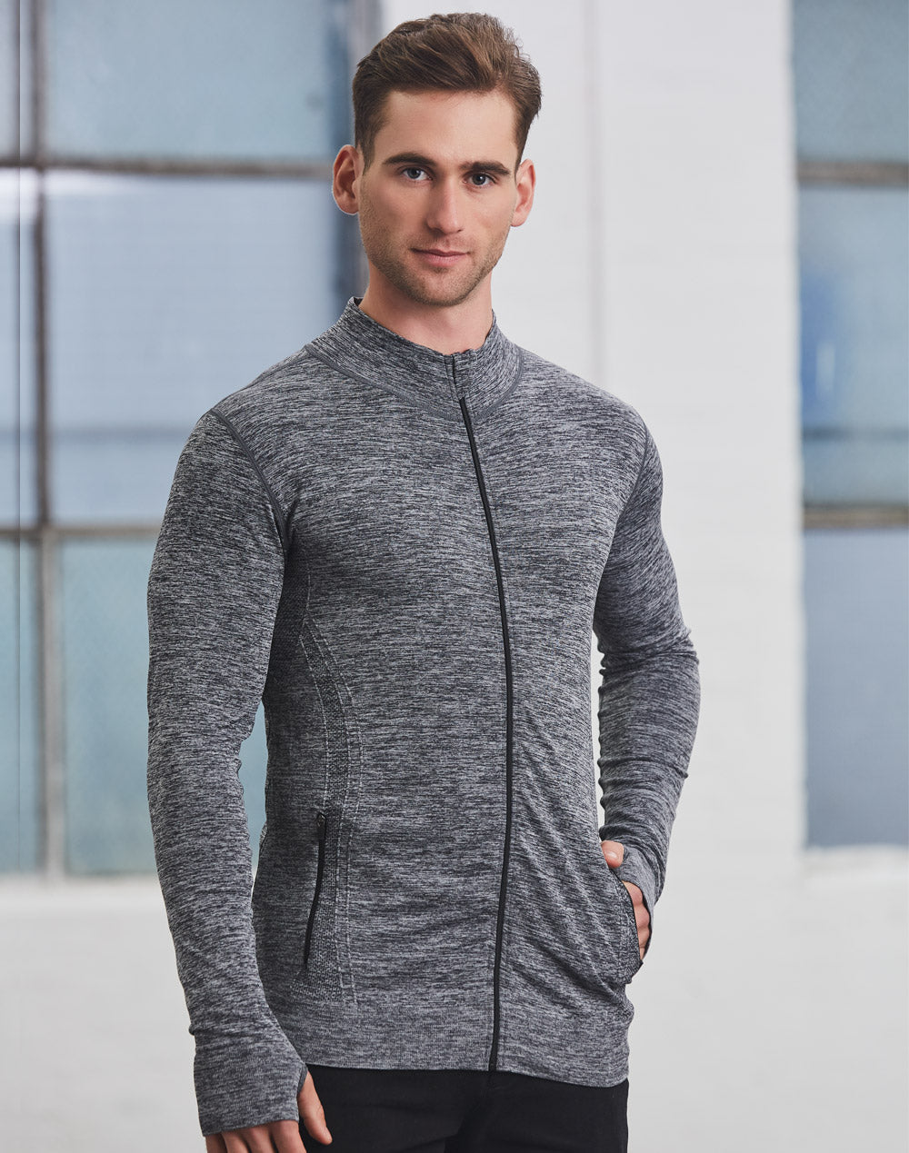 Unisex Seamless Heather Jacket - Black