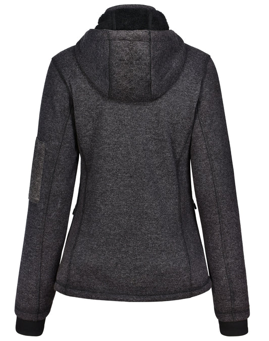 Ladies' Heather Bonded Fleece Jacket - Black