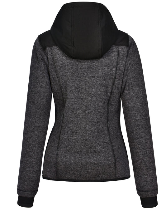 Ladies' Heather Sleeve/Quilted Body Jacket - Black