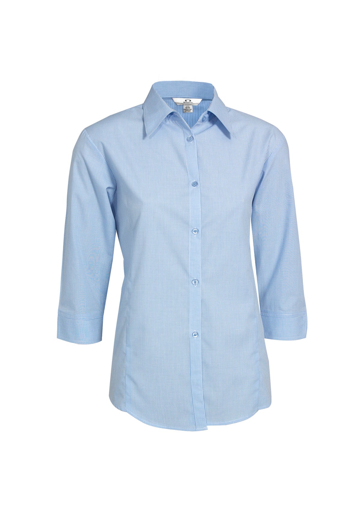 Womens Micro Check 3/4 Sleeve Shirt - back