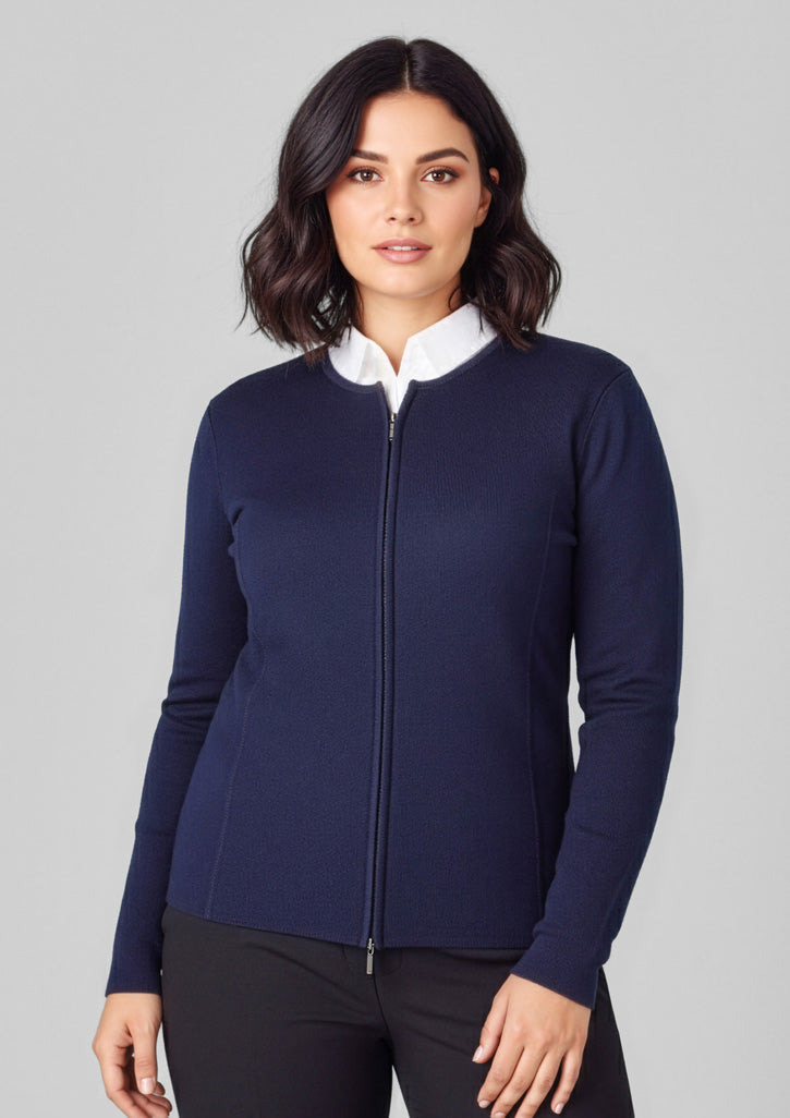 Womens 2-Way Zip Cardigan - Navy