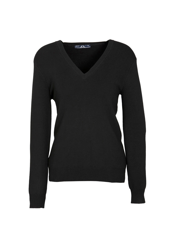 Womens V-Neck Knit Pullover - back