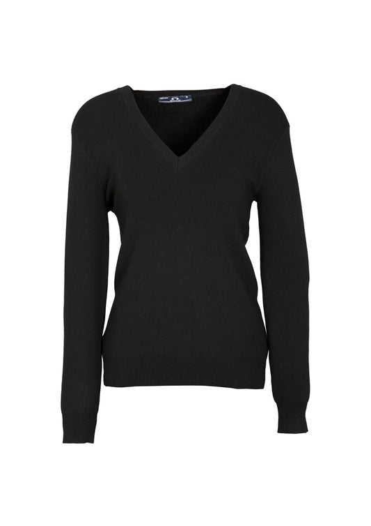 Womens V-Neck Knit Pullover - back