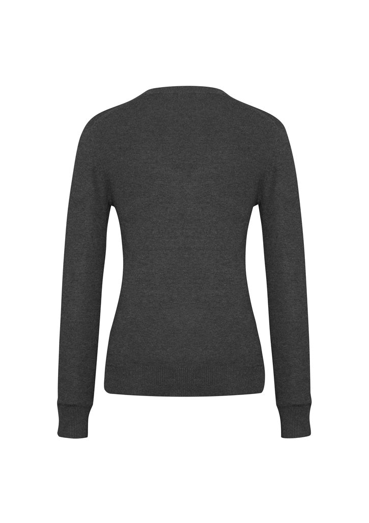 Womens V-Neck Knit Pullover - back