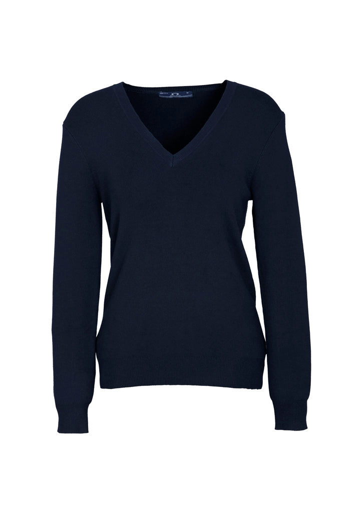 Womens V-Neck Knit Pullover - back
