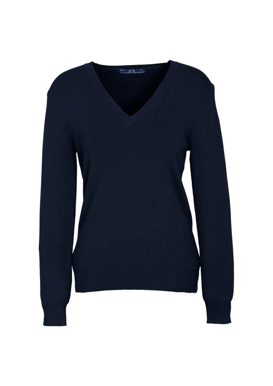 Womens V-Neck Knit Pullover - back