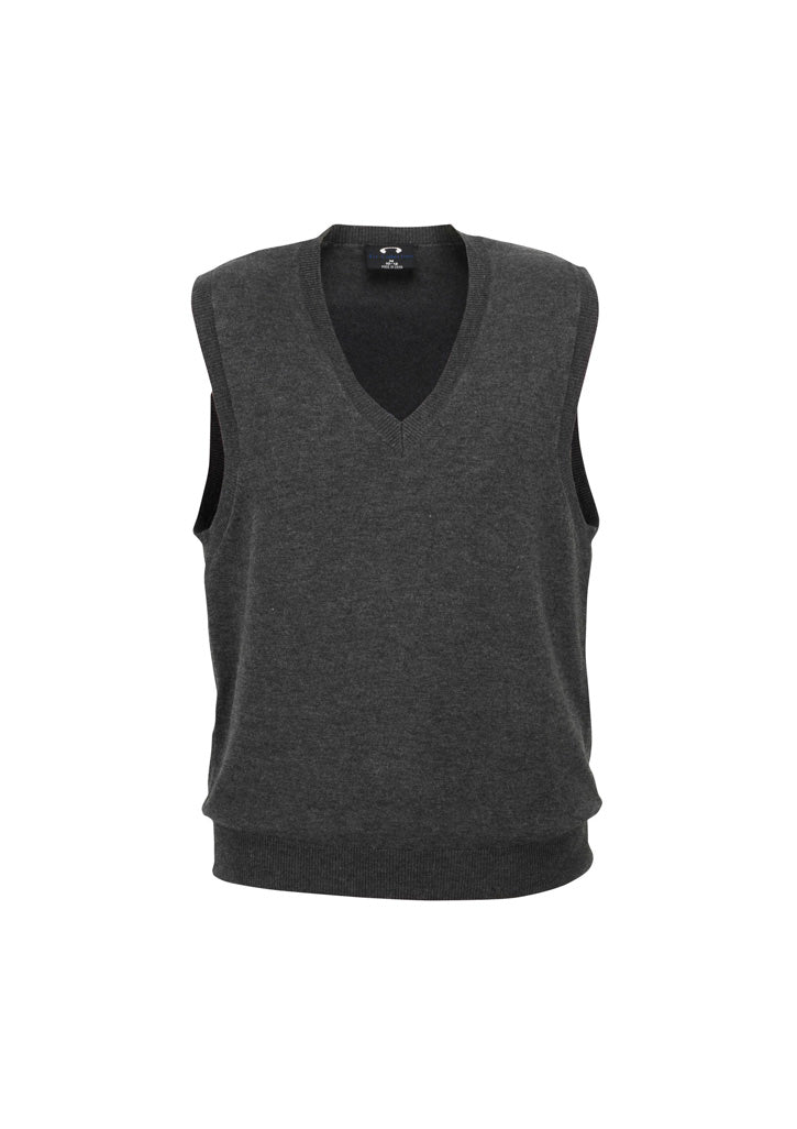 Womens V-Neck Knit Vest - Charcoal