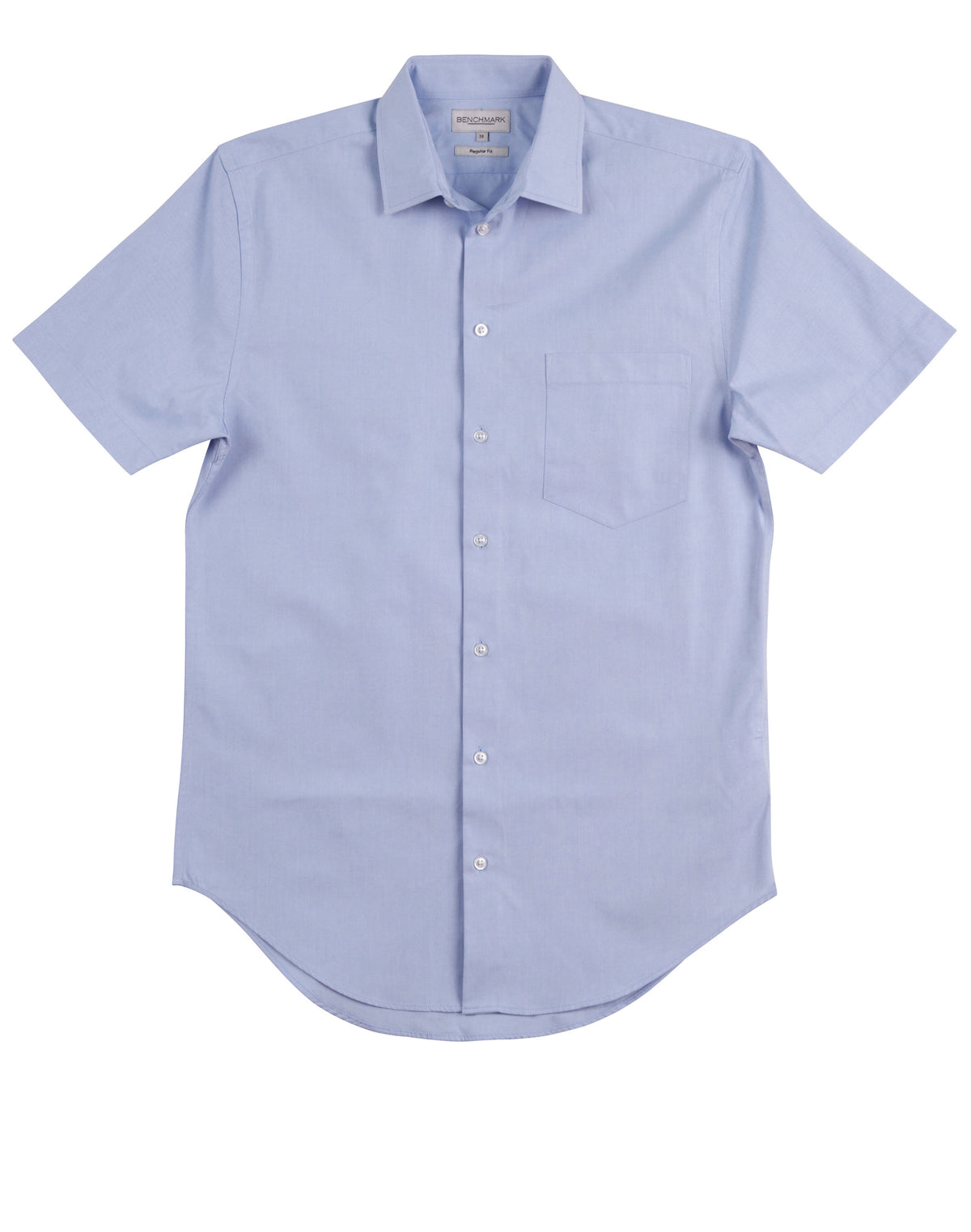 Men's CVC Oxford S/S Shirt - Blue