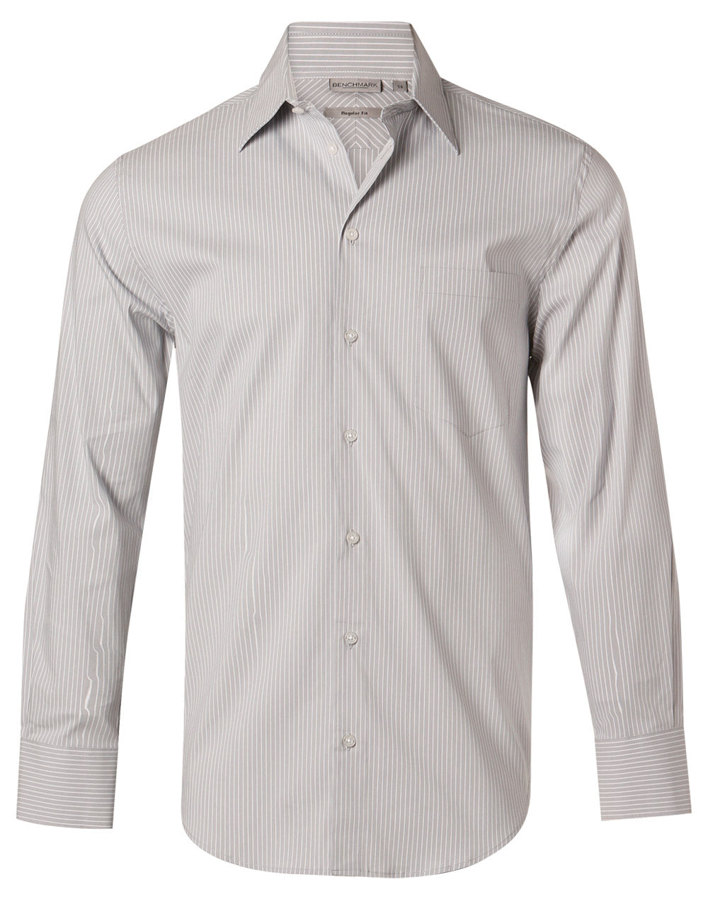 Men's Ticking Stripe L/S Shirt - Grey.White