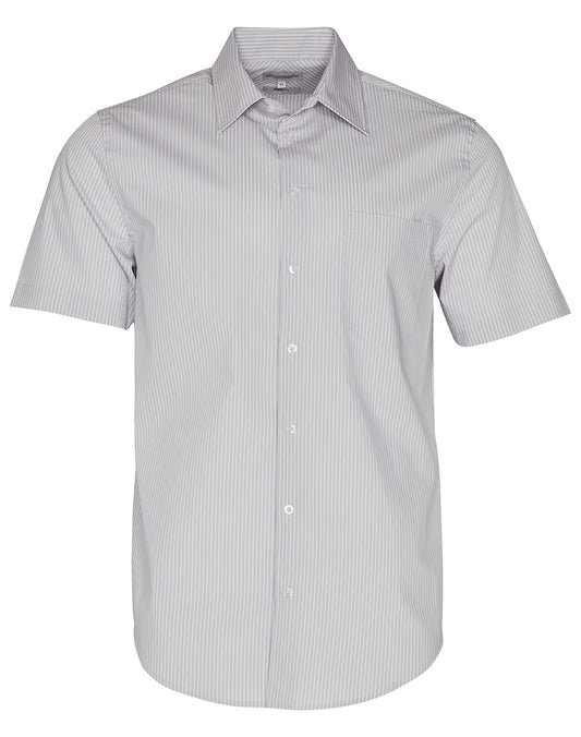 Men's Ticking Stripe S/S Shirt - Grey.White