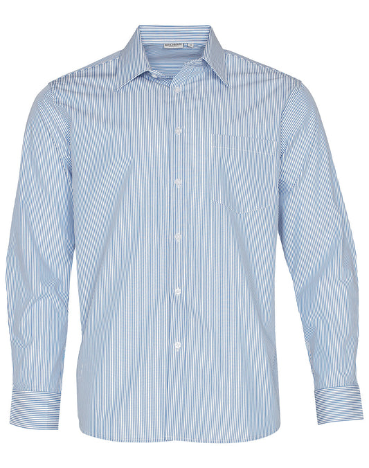 Men's Balance Stripe Long Sleeve Shirt - Blue.White