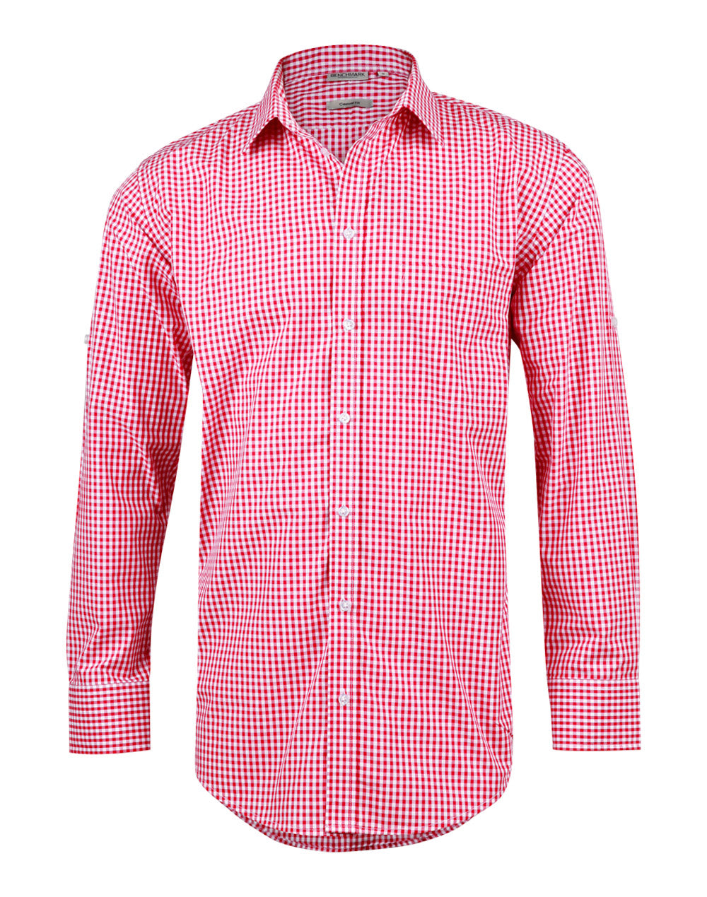 Men's Gingham Check Roll-up L/S Shirt