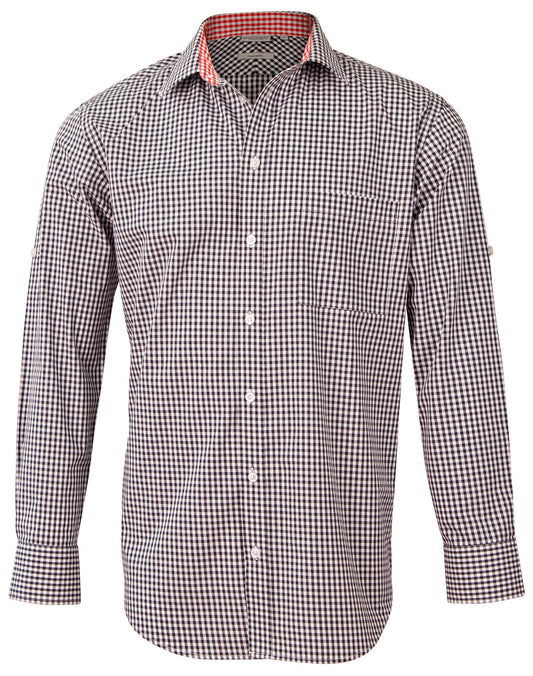 Men's Gingham Check Roll-up L/S Shirt