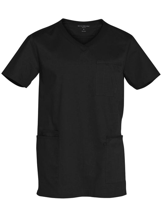 Men's Contrast Colour S/S Scrub Top - Black.Black