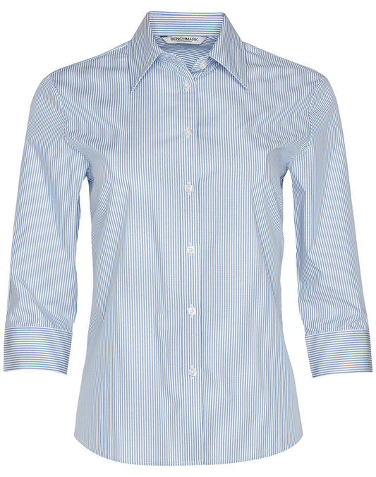 Women's Balance Stripe 3/4 Sleeve Shirt - Blue.White