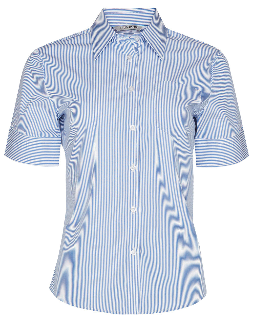 Women's Balance Stripe Short Sleeve Shirt - Blue.White