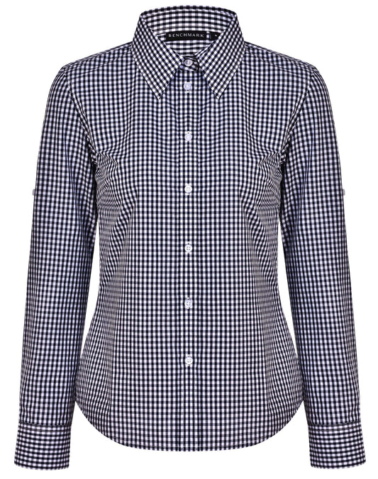 Women's Gingham Check Roll-up L/S Shirt