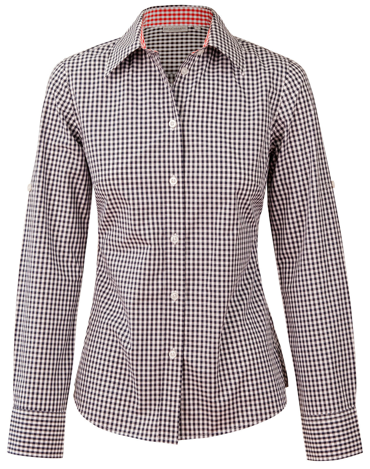Women's Gingham Check Roll-up L/S Shirt
