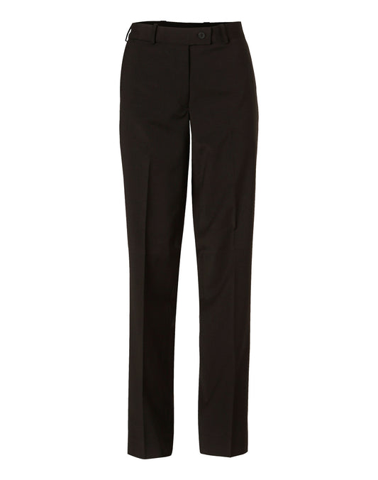 Women's Slim Leg Flexi Waist Pants in Wool Stretch - Black