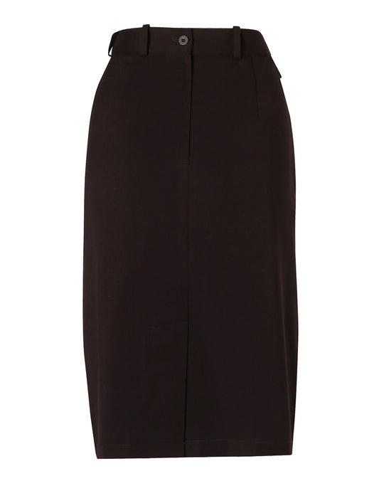 Women's Flexi Waist A-line Utility Lined Skirt in Poly/Viscose Stretch Twill - Navy