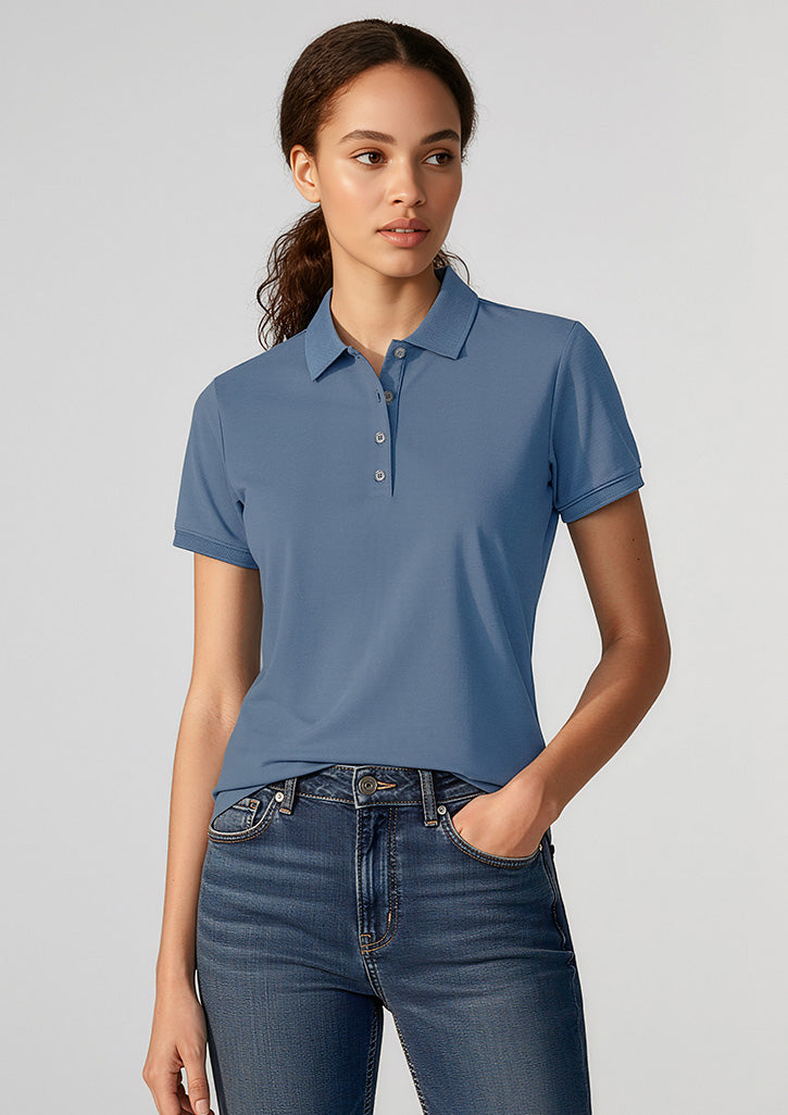 Womens City Short Sleeve Polo - Grey Smoke