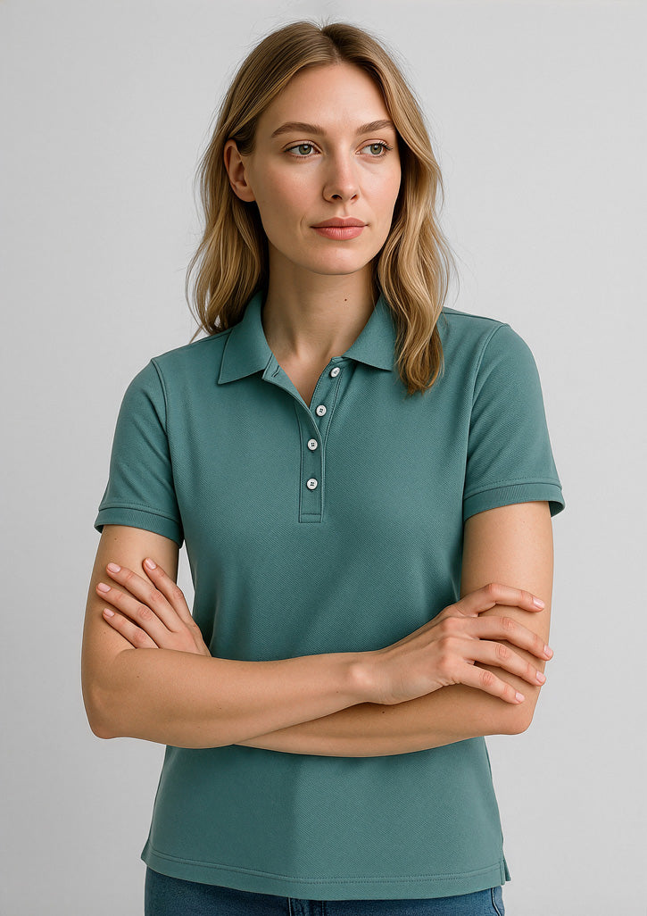 Womens City Short Sleeve Polo - Jasper Green
