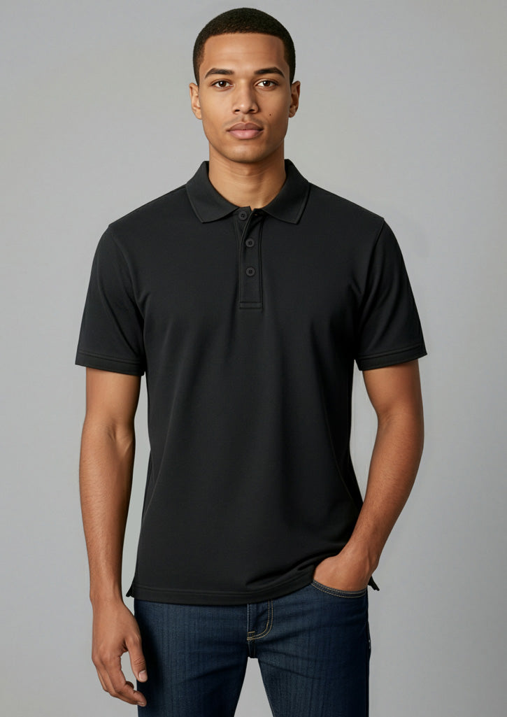 Mens Ice Short Sleeve Polo - Black