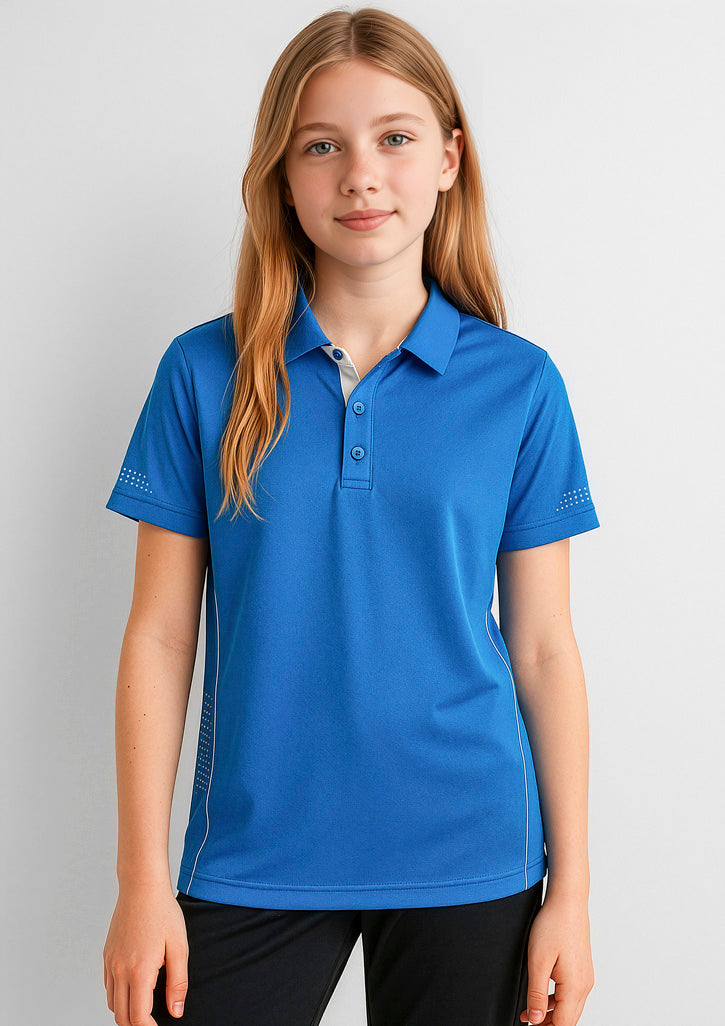 Kids Balance Short Sleeve Polo - Royal/White