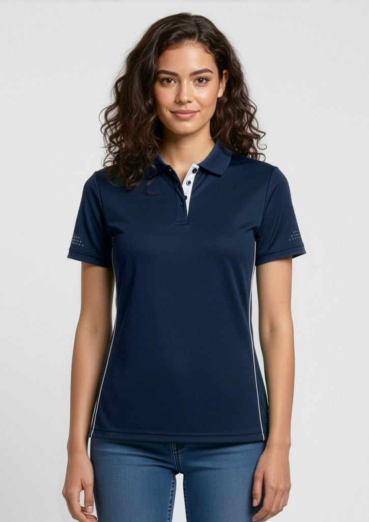 Womens Balance Short Sleeve Polo - Navy/White