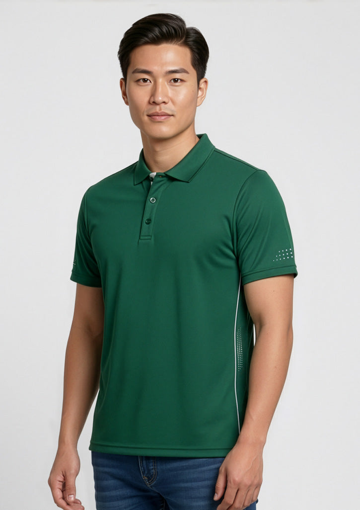 Mens Balance Short Sleeve Polo - Forest/White