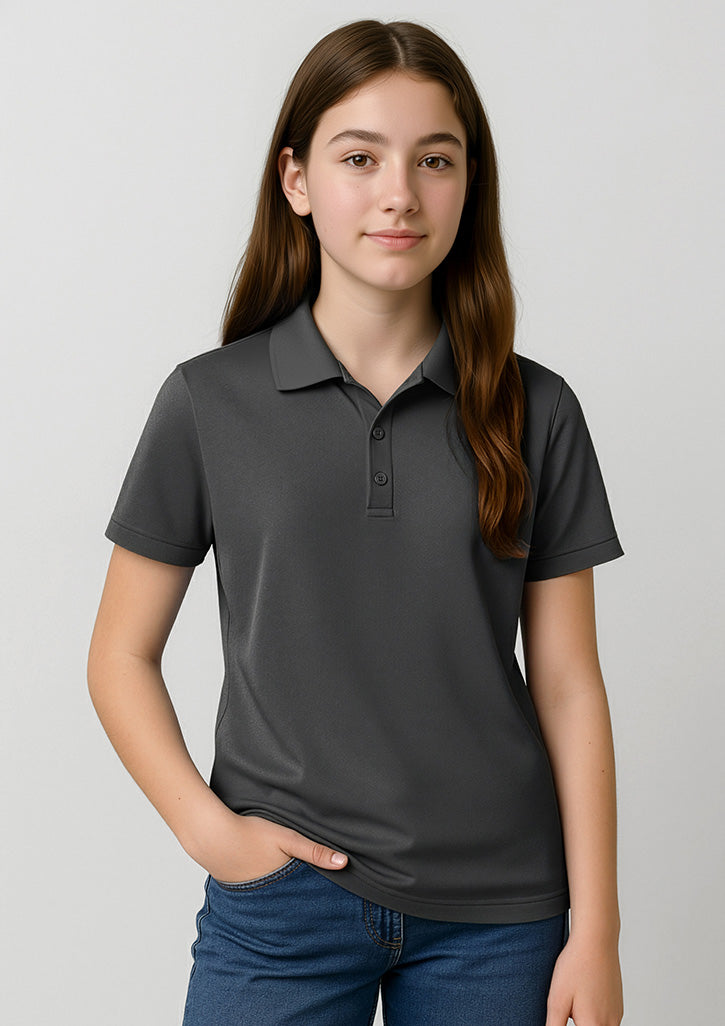 Kids Action Short Sleeve Polo - Grey