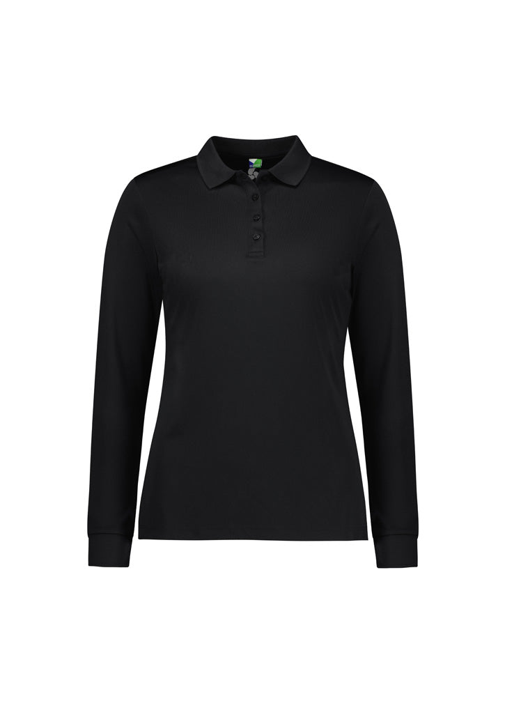 Womens Action Long Sleeve Polo - back