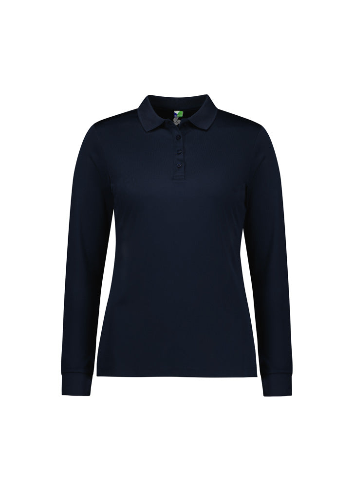 Womens Action Long Sleeve Polo - back
