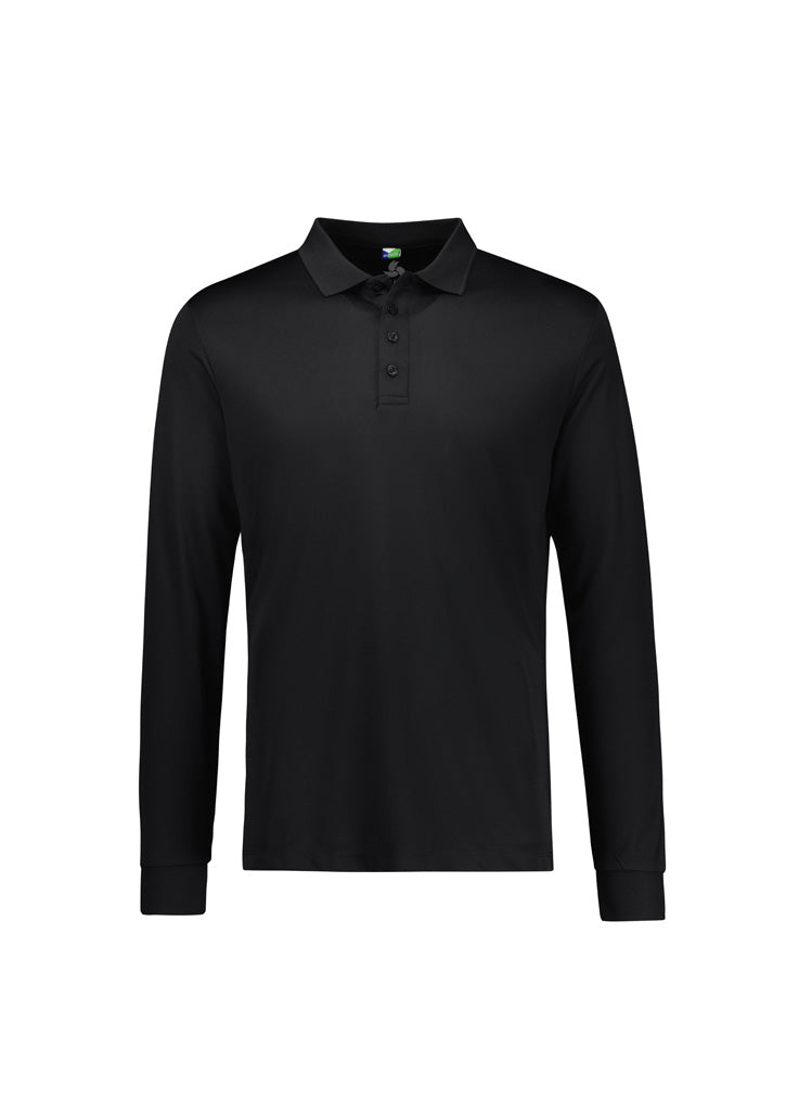 Mens Action Long Sleeve Polo - back