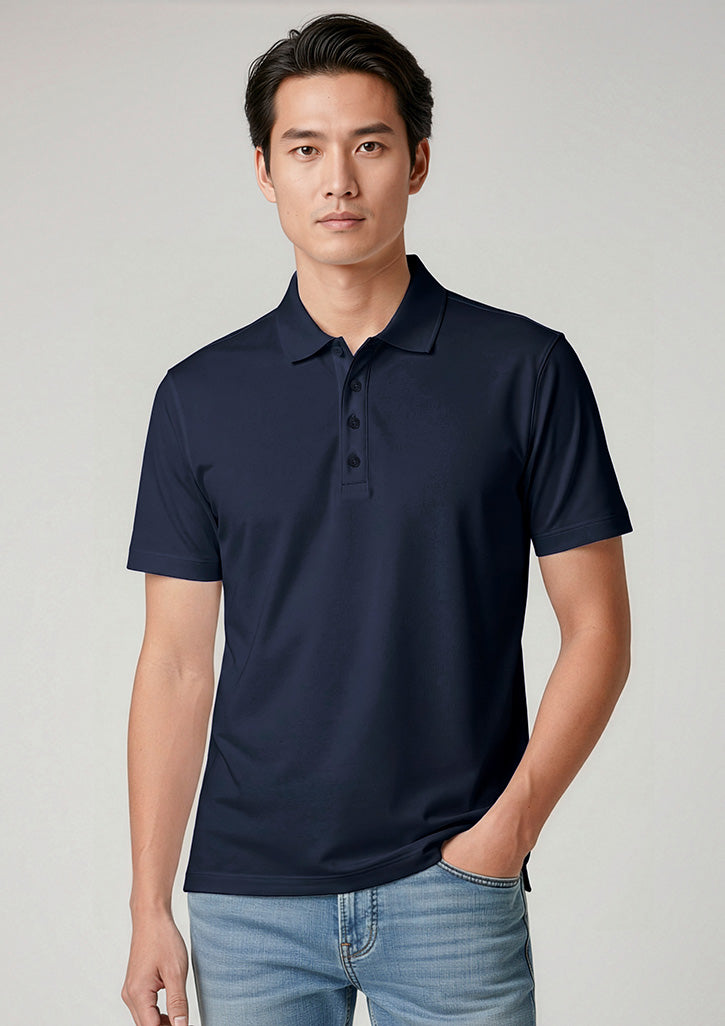 Mens Action Short Sleeve Polo - Navy