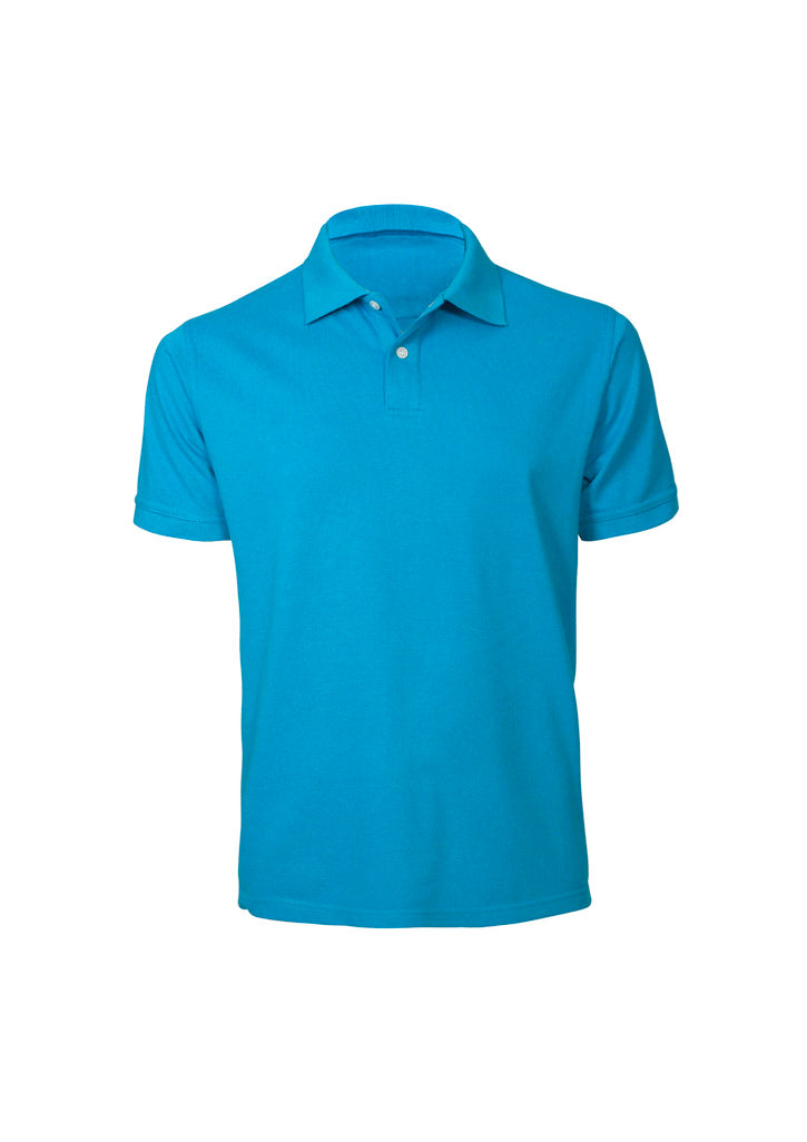 Mens Neon Short Sleeve Polo - Cyan