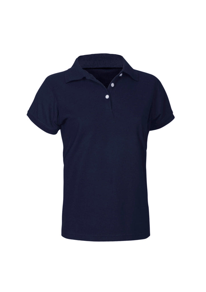 Womens Neon Short Sleeve Polo - Navy