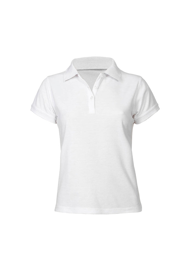 Womens Neon Short Sleeve Polo - White