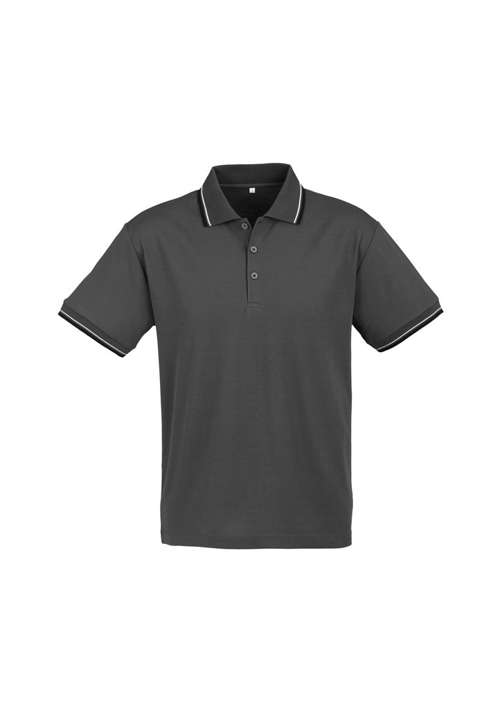Mens Cambridge Short Sleeve Polo - Steel Grey/Black/White