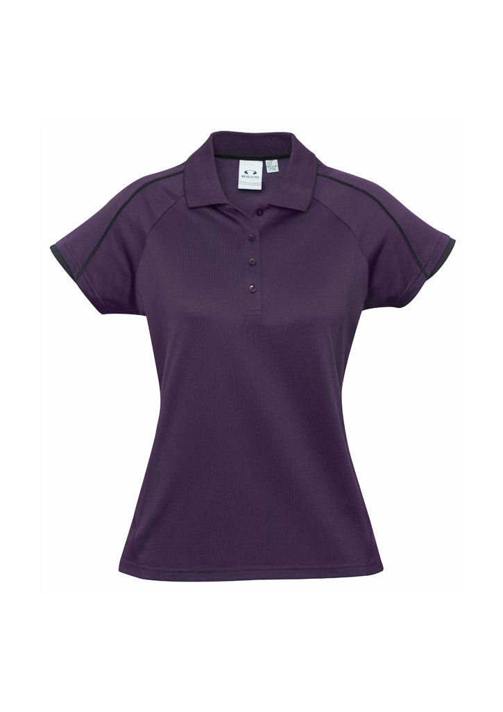 Womens Blade Short Sleeve Polo - Grape/Black