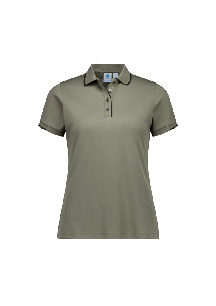 Womens Focus Short Sleeve Polo - Taupe/Black