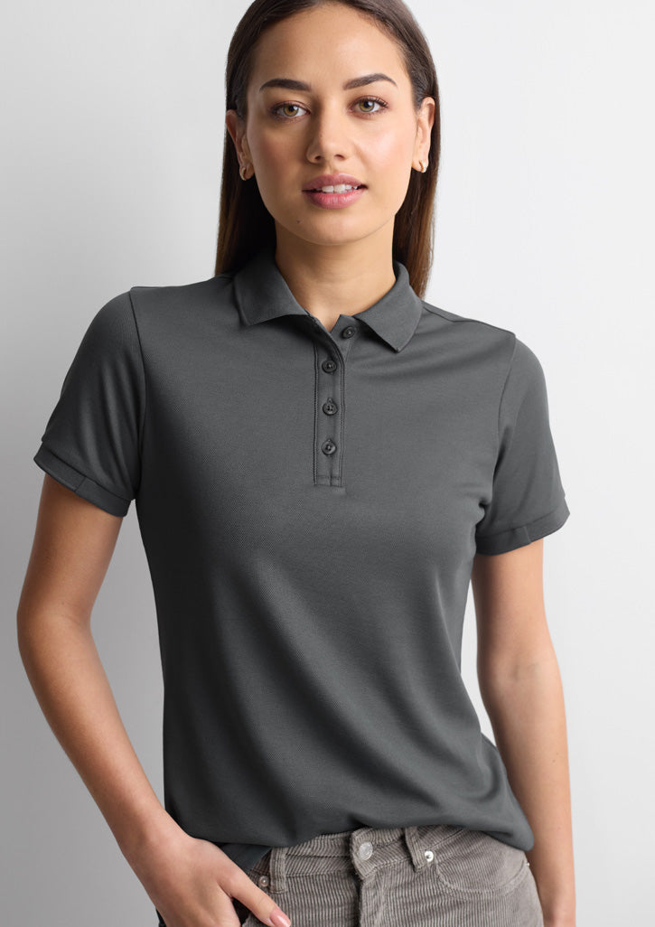 Womens Focus Short Sleeve Polo - Charcoal/Charcoal